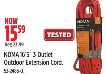 Canadian Tire Noma 16'5 3-outlet outdoor extension cord offer