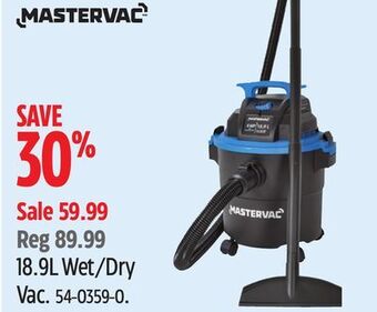 Canadian Tire Mastervac 18.9l wet/dry vac offer