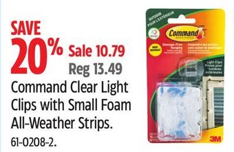 Canadian Tire Command clear light clips with small foam all-weather strips offer