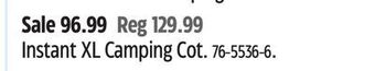 Canadian Tire Woods instant xl camping cot offer