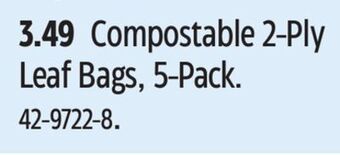 Canadian Tire Compostable 2-ply leaf bags, 5-pack offer