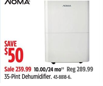 Canadian Tire Noma 35-pint dehumidifier offer