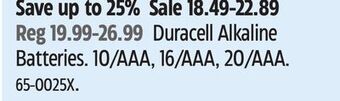 Canadian Tire Duracell alkaline batteries offer