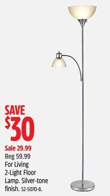 Canadian Tire For living 2-light floor lamp offer