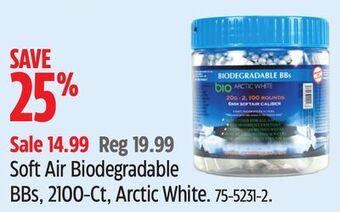 Canadian Tire Soft air biodegradable bbs, 2100-ct, arctic white offer