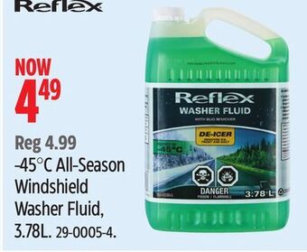 Canadian Tire Reflex -45°c all-season windshield washer fluid, 3.78l offer