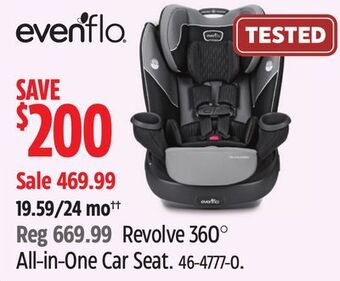 Canadian Tire Evenflo revolve 360° all-in-one car seat offer