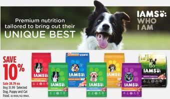 Canadian Tire Iams selected dog, puppy and cat food offer
