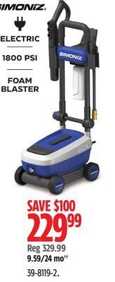 Canadian Tire Simoniz electric 1800 psi foam blaster offer