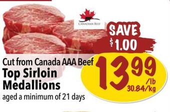 Farm Boy Cut from canada aaa beef top sirloin medallions offer