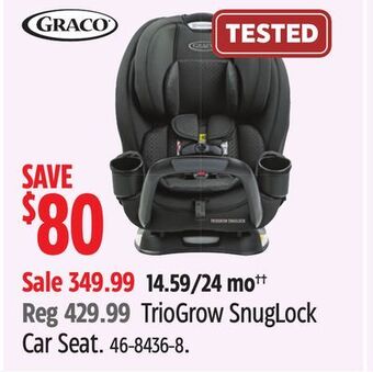 Canadian Tire Graco triogrow snuglock car seat offer