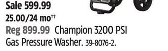 Canadian Tire Champion 3200 psi gas pressure washer offer