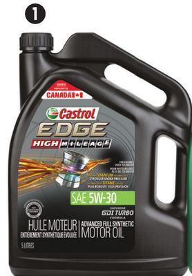Canadian Tire Castrol edge high mileage full synthetic motor oil offer