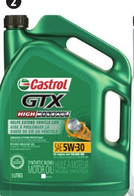 Canadian Tire Castrol gtx high mileage motor oil offer
