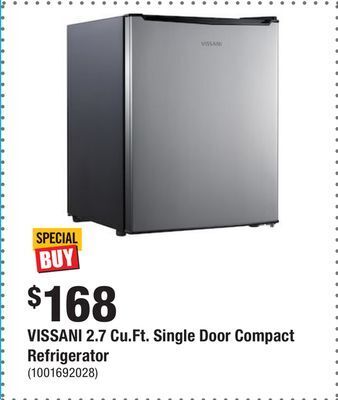 Home Depot Vissani 2.7 cu.ft. single door compact refrigerator offer