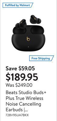 Walmart Beats studio buds+ plus true wireless noise cancelling earbuds | brand new offer