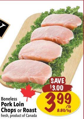 Farm Boy Boneless pork loin chops offer
