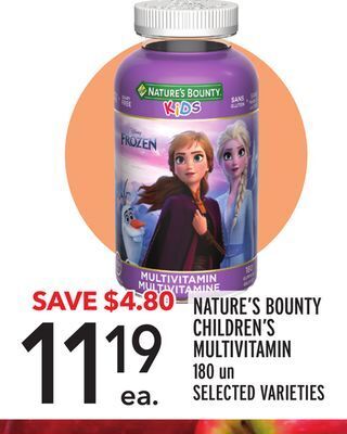 Metro Nature's bounty children's multivitamin offer