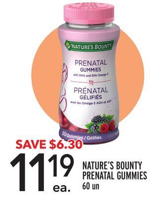 Metro Nature's bounty prenatal gummies offer