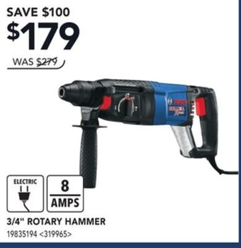 Lowe's Bosch 3/4 rotary hammer offer