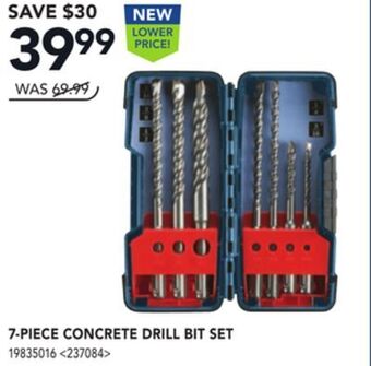 Lowe's Bosch 7-piece concrete drill bit set offer