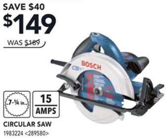 Lowe's Bosch circular 7 1/4-in saw 15 amps offer