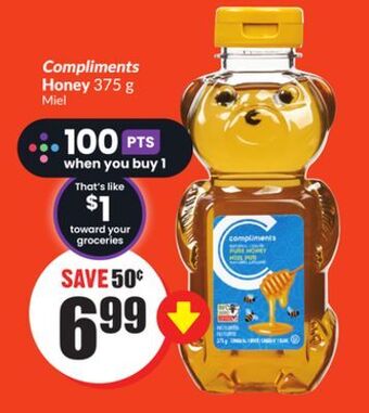 Chalo FreshCo Compliments honey 375 g offer