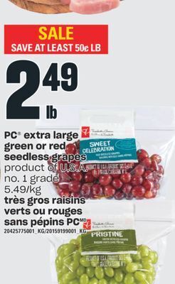 Valu-mart Très gros raisins verts ou rouges sans pépins pc offer