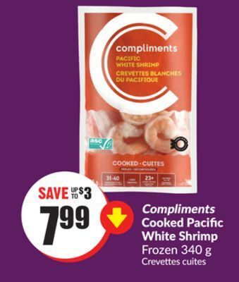 Chalo FreshCo Compliments cooked pacific white shrimp frozen 340 g offer
