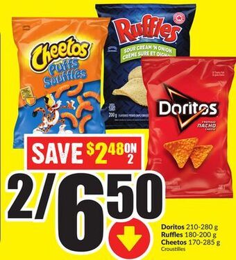 Chalo FreshCo Doritos 210-280 g ruffles 180-200 g cheetos 170-285 g offer