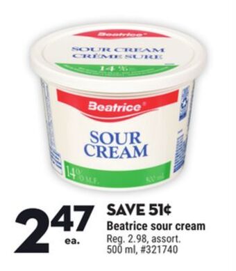 Giant Tiger Beatrice sour cream offer