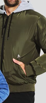Giant Tiger Men's aviator bomber with hoodie offer