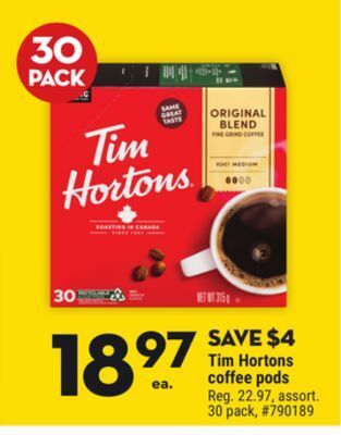 Giant Tiger Tim hortons coffee pods offer