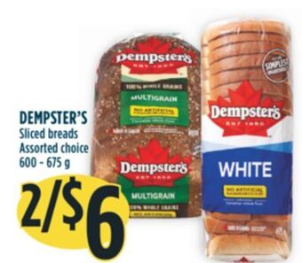 Marché Adonis Dempster's sliced breads offer