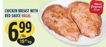 Marché Adonis Chicken breast with red sauce halal offer
