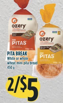 Marché Adonis Pita break white or whole wheat mini pita bread offer