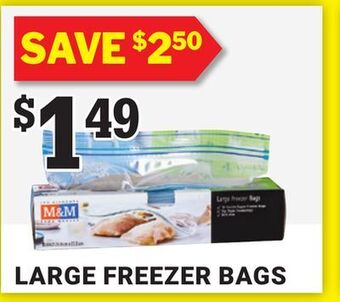 M & M Food Market Large freezer bags offer