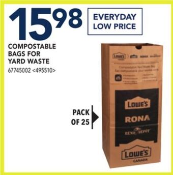 RONA Compostable bags for yard waste offer