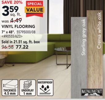 RONA Monument vinyl flooring 7 x 48 offer