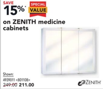 RONA Zenith medicine cabinets offer