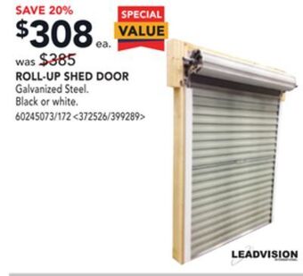 RONA Leadvision roll-up shed door offer