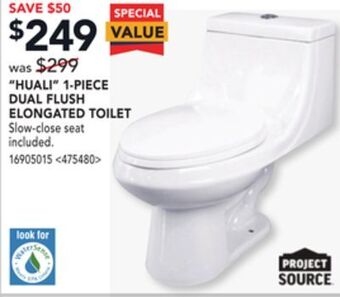 RONA Project source 'huali' 1-piece dual flush elongated toilet offer