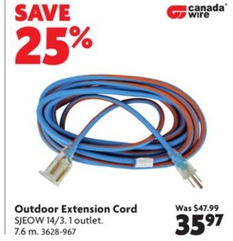 Home Hardware Canada wire outdoor extension cord offer