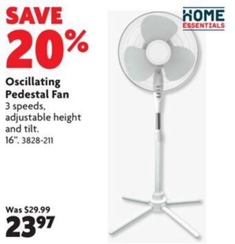 Home Hardware Oscillating pedestal fan offer