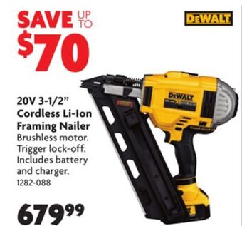Home Hardware 20v 3-1/2 cordless li-ion framing nailer offer