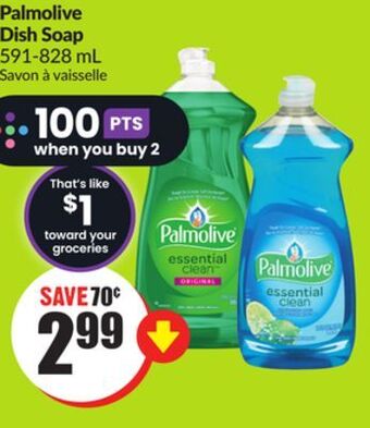 FreshCo Palmolive dish soap 591-828 ml offer