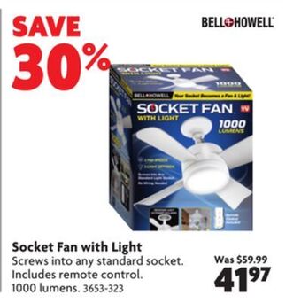 Home Hardware Socket fan with light offer