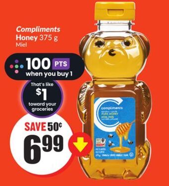 FreshCo Compliments honey 375 g offer