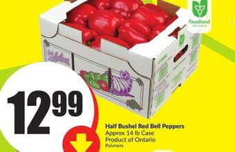 FreshCo Half bushel red bell peppers approx 14 lb case product of ontario offer
