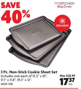 Home Hardware 3 pc. non-stick cookie sheet set offer